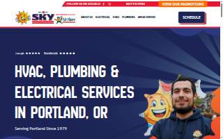 Sky Heating, AC, Plumbing & Electrical website