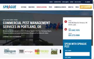 Sprague Pest Solutions of Portland website