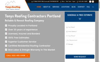 Tonys Roofing website