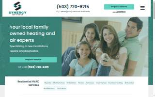 Synergy Heating and Air website