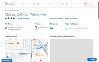 Classic Collision of Wilsonville website