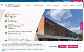 CHOP Pediatric Urgent Care, Abington website