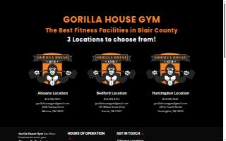 Gorilla House Gym website
