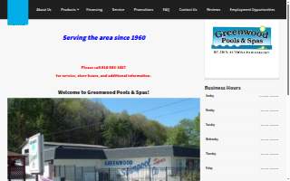 Greenwood Pools & Spas website