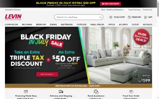 Levin Furniture & Mattress Altoona website