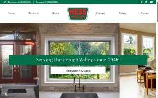 Hess Windows & Doors website