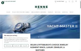 Henne Jewelers of Carnegie website
