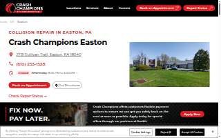 Crash Champions Collision Repair Easton website