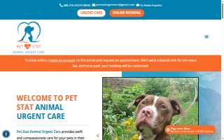 Pet Stat Animal Urgent Care website