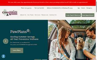 Confederate Woods Veterinary Hospital website