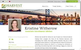 Harvest Investment Services - Kristine Witherow website