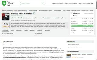 Hilltop Pest Control website