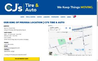 CJ's Tire & Auto website