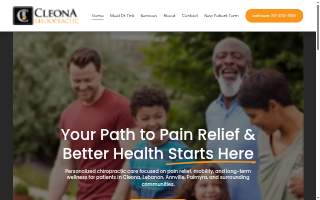 Cleona Chiropractic website