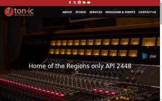 Tonic Recording Studios website