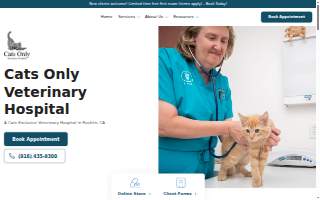 Cats Only Veterinary Hospital website