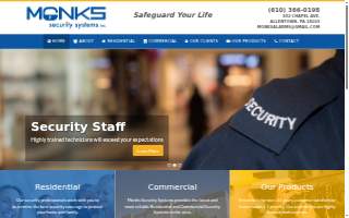Monks Security Systems website