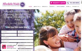 Affordable Maids website