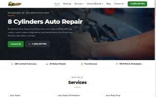 8 Cylinders Auto Repair website