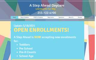 A Step Ahead Day Care Inc website