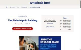 America's Best Contacts & Eyeglasses of Philadelphia website