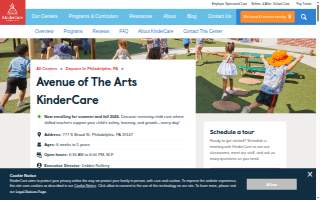Avenue of The Arts KinderCare website
