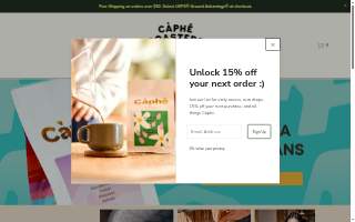 càphê Roasters website