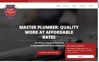 East Falls Plumbing & Heating website