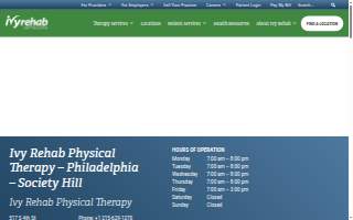 Ivy Rehab Physical Therapy of Philadelphia website
