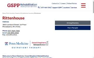 Penn Medicine | Good Shepherd Rehabilitation Outpatient Therapy - Rittenhouse website