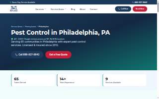 Rest Easy Pest Control of Philadelphia website