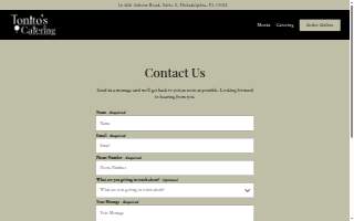 Tonito’s Catering website