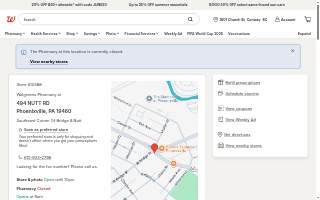 Walgreens Pharmacy website