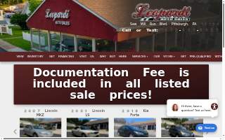 Leopardi Auto Sales website