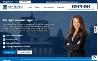 Ginsburg Law Group PC - Lemon Law and Bankruptcy Lawyer website