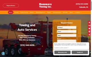 Hammers Towing Inc website