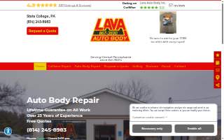 Lava Auto Body website