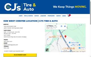 CJ's Tire & Auto of West Chester website