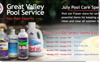 Great Valley Pool Service and Great Valley Awning website