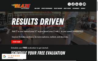 Blaze Sports Performance website