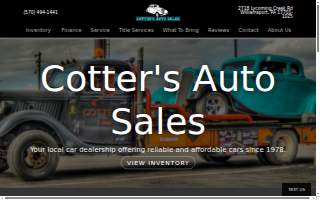 Cotter's Auto Sales website