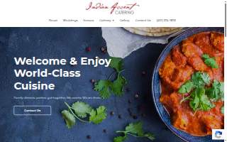 Indian Accent Catering website