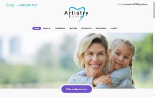 Artistry Dental website