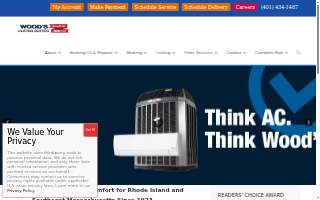 Wood's Heating Service website