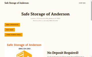 Safe Storage of Anderson website