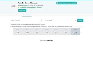 Be Pain be Gone Massage website