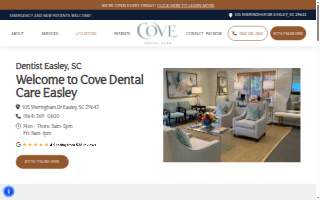 Cove Dental Care Easley website