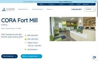 CORA Physical Therapy Fort Mill website