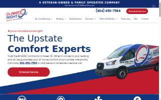 Climate Right Heating and Cooling website