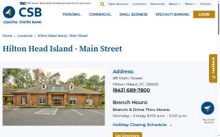 Coastal States Bank of Hilton Head Island website